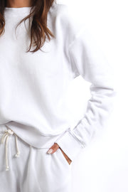 White Organic Fleece Pullover