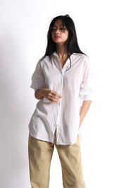 White Redondo Lightweight Button Down Shirt