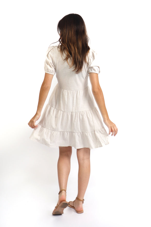 Cotton Tiered Mini Dress