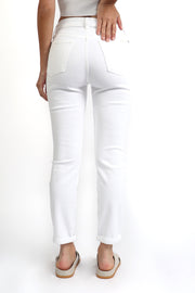 Josefina Feminine Boyfriend White Jean
