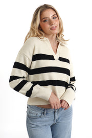 Lucie Cashmere Polo Sweater