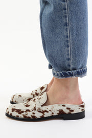Mandy Cow Print Backless Loafer