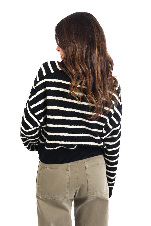 Striped Knit Crewneck Sweater