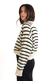 Striped Knit Crewneck Sweater
