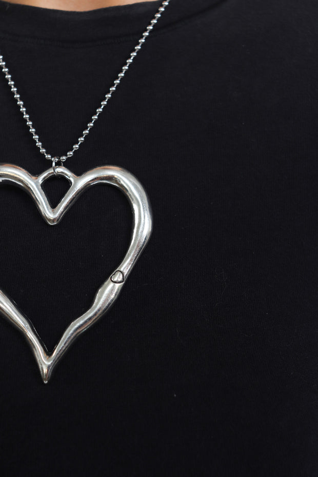 Silver Open Heart Necklace