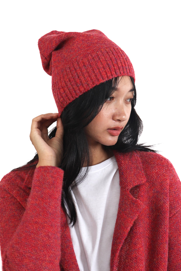 Red Marl Knit Beanie