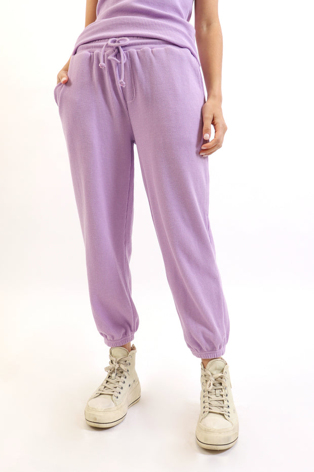 Lavender Relaxed Waffle Joggers