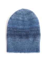 Blue Ombré Ribbed Knit Beanie