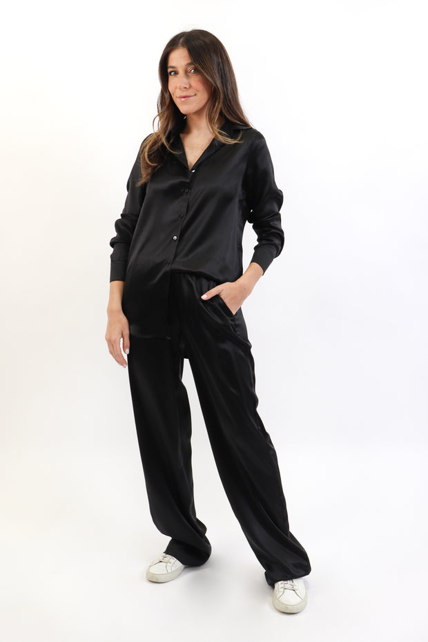 Black Riri Silk Pyjama Pants