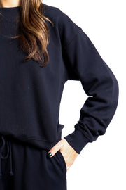 Navy Organic Fleece Pullover