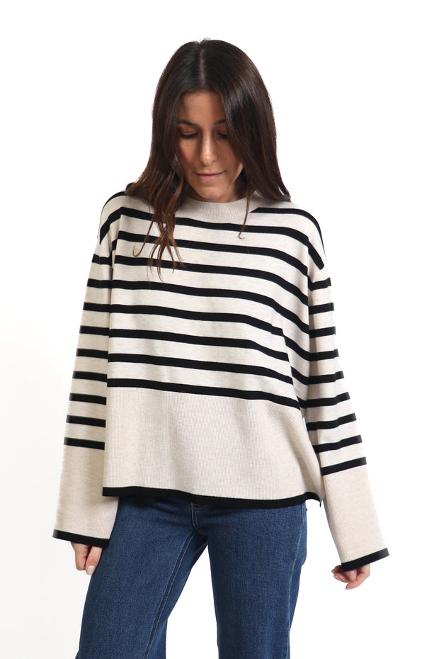 Oatmeal Striped Sweater