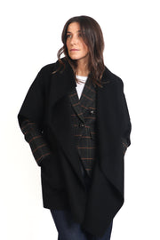 Black Penelope Wool Cape Coat