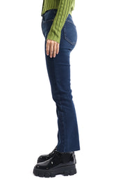 Cut-Off Cropped Straight Leg Denim