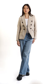 Ivory Herringbone Blazer