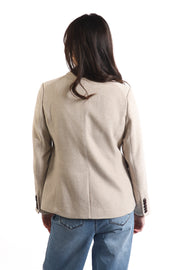Ivory Herringbone Blazer