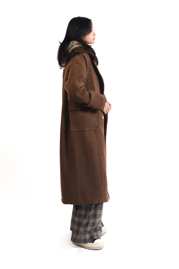 Double Breasted Chocolate Wool Coat