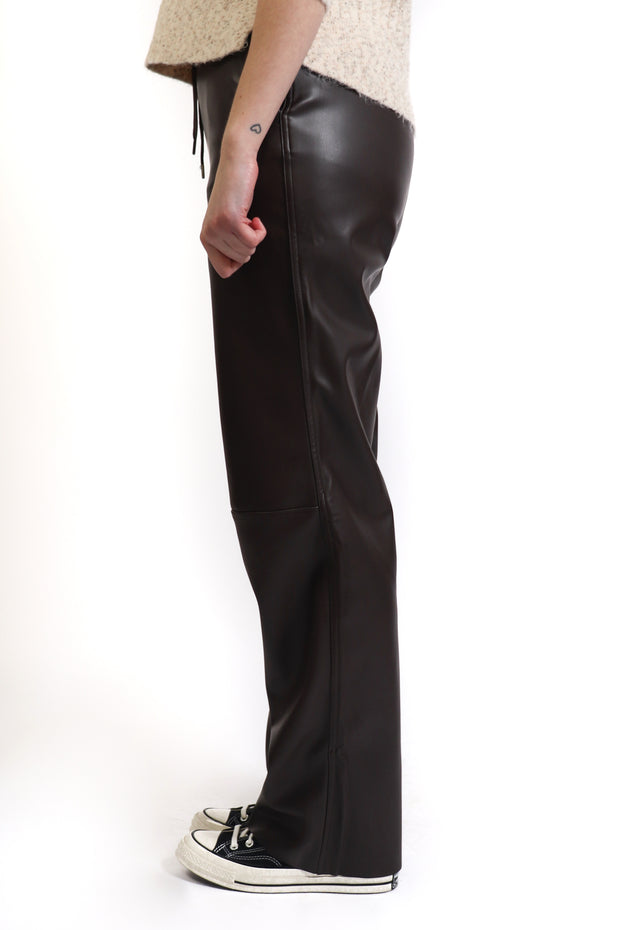 Chocolate Brown Vegan Leather Pant