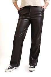 Chocolate Brown Vegan Leather Pant