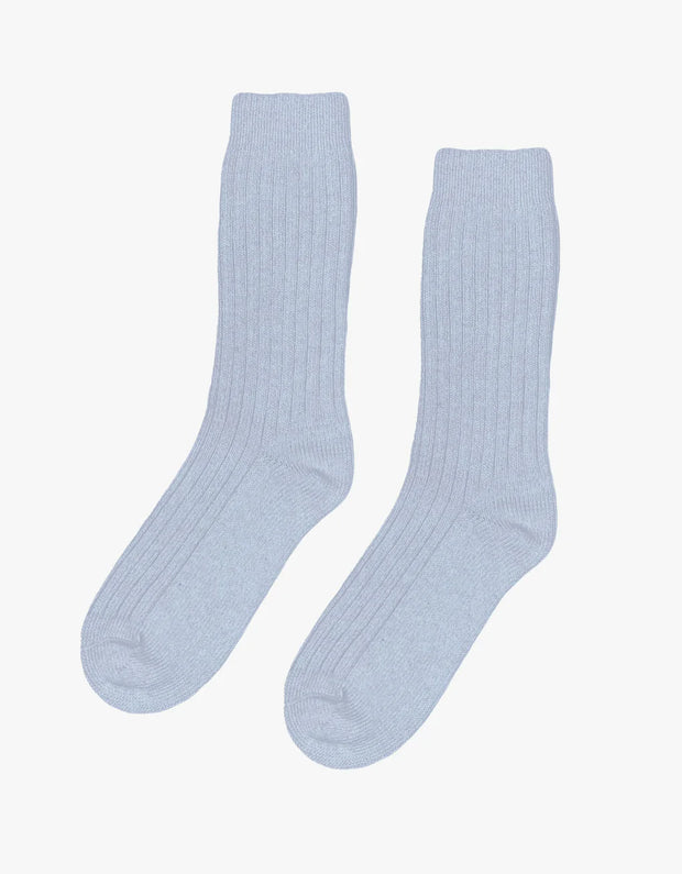 Polar Blue Merino Wool Blend Socks