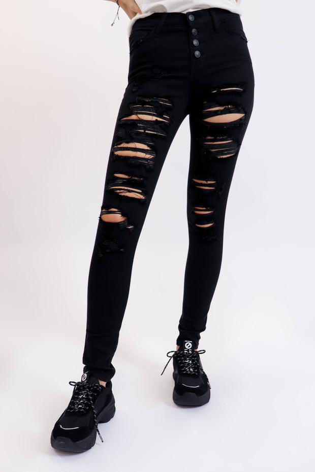Black Distressed Skinny Jean