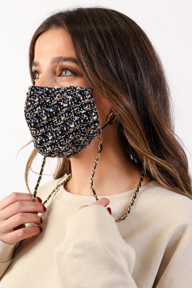 Tweed Mask with Chain