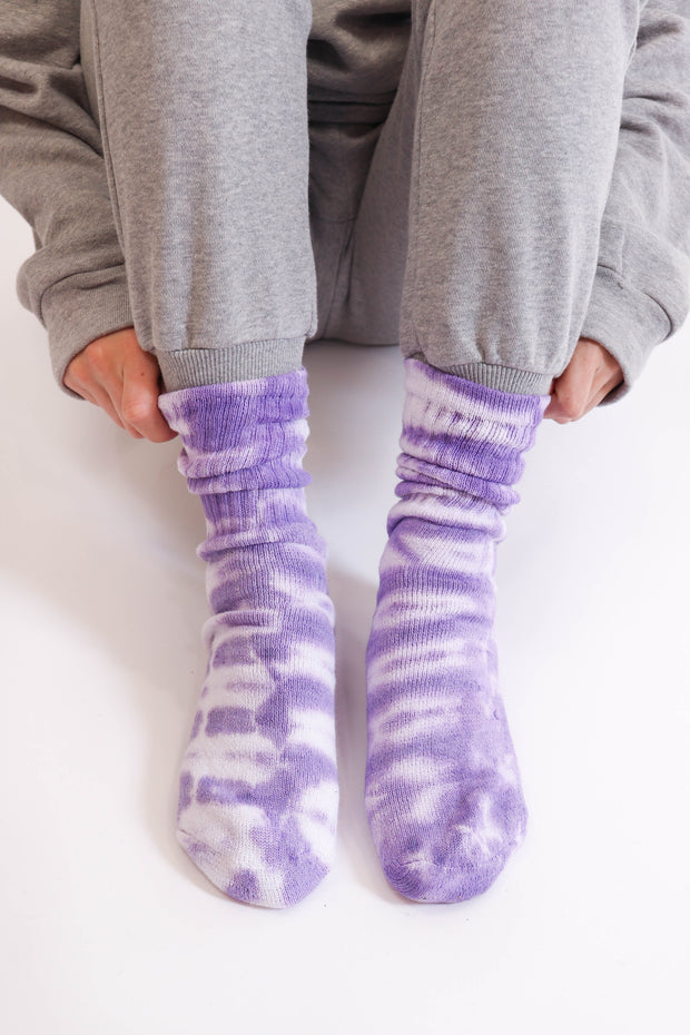 Purple Tie Dye Socks