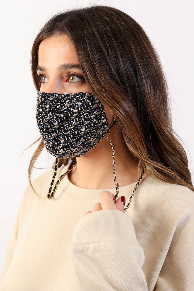 Tweed Mask with Chain
