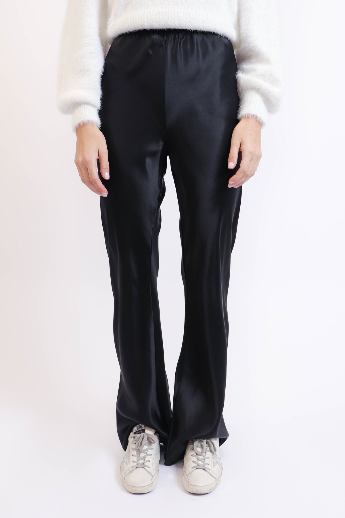 Black Silk Pants High-waisted Silk Pants 100% Silk Pant Long