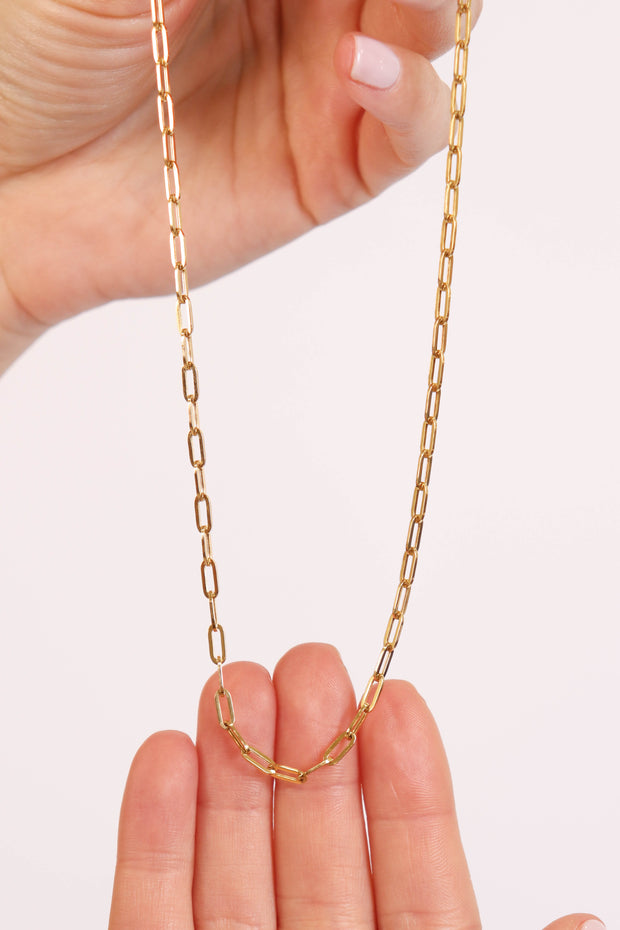 10K Gold Paper Clip Necklace