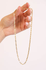 10K Gold Paper Clip Necklace