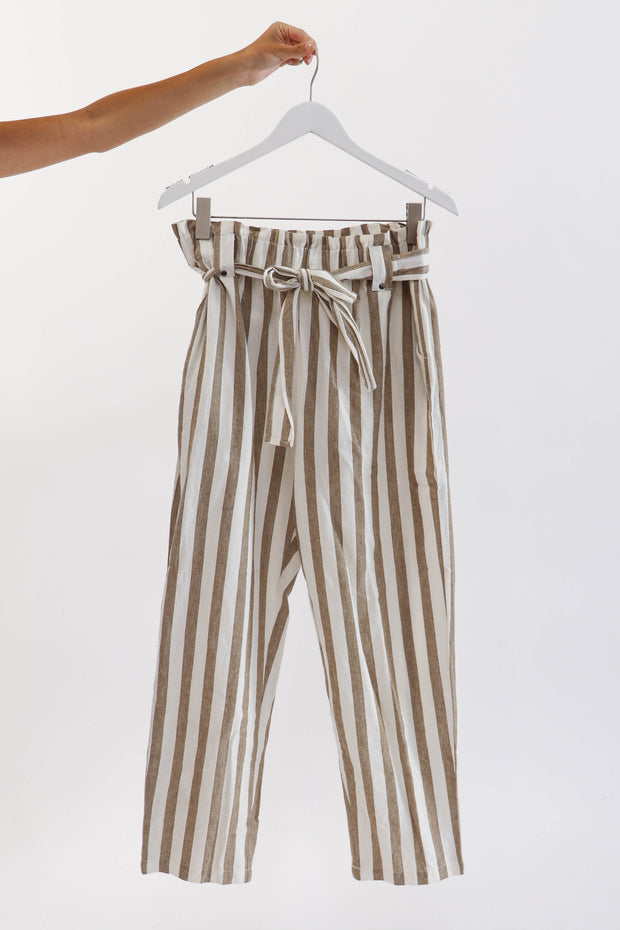 Woven Natural Striped Pant