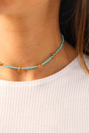 Turquoise Rounded Disc Choker