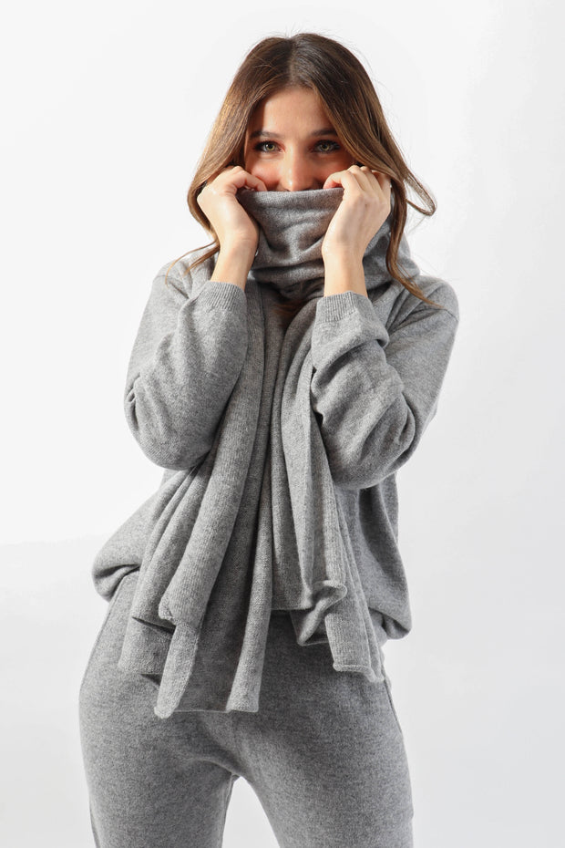 Charcoal Cashmere Blanket Scarf